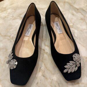 Jimmy Choo Mirele Black Suede Flat